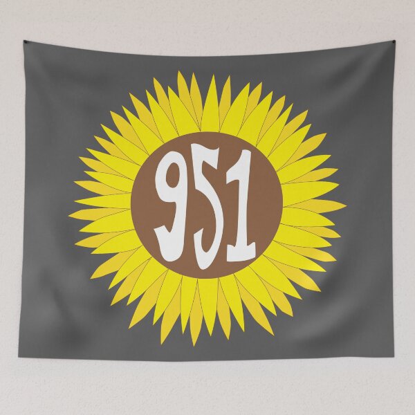 Item preview, Hand Drawn California 951 Area Code Sunflower designed and sold by itsrturn.