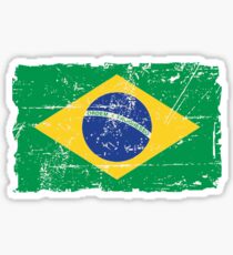 Brazil Flag - Vintage Look Sticker