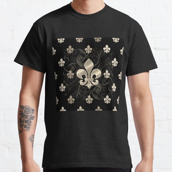 Fleur de Lys-Black & Gold Classic T-Shirt