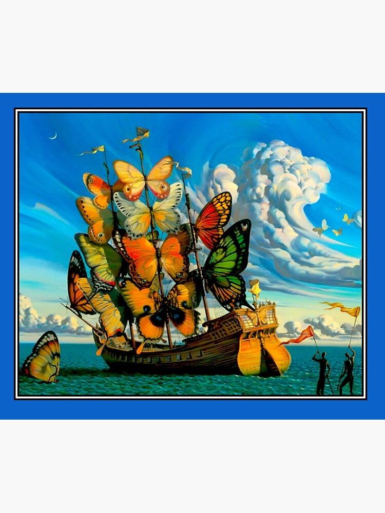 BUTTERFLY SHIP : Vintage Surreal Abstract Fantasy Print by posterbobs