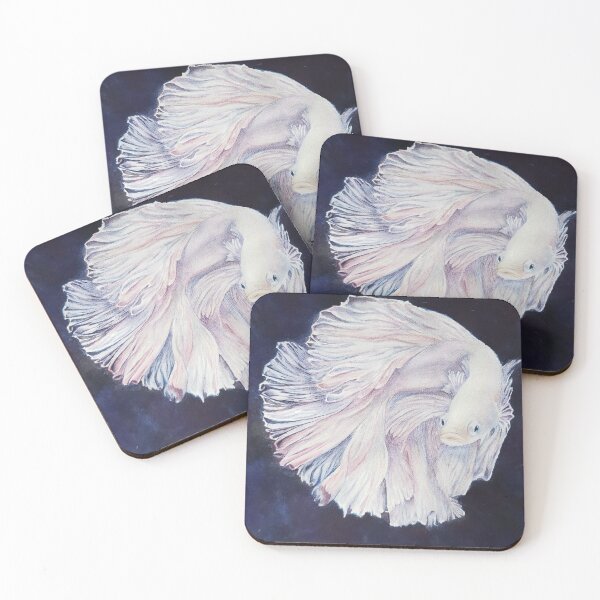 Item preview, Delicate White Fighter Fish designed and sold by Sue Chorney.