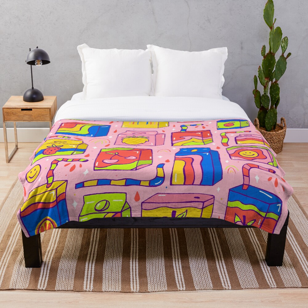 Juice Box Print Throw Blanket