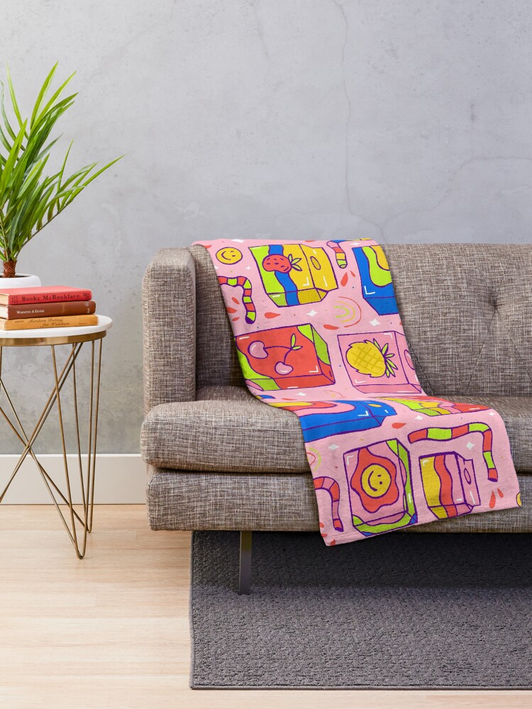 Alternate view of Juice Box Print Throw Blanket