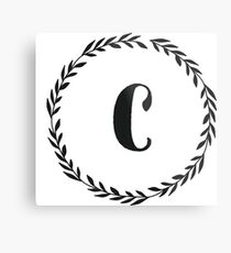 Lienzo metálico Monogram Wreath - C