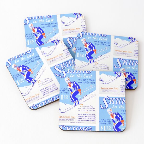 Item preview, USA skiing travel poster art print snow ski designed and sold by printzshop.