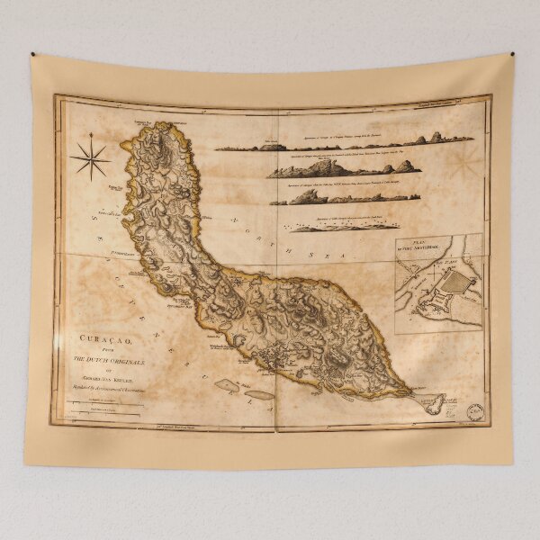Item preview, Map of Curaçao, Lesser Antilles (1775) designed and sold by allhistory.