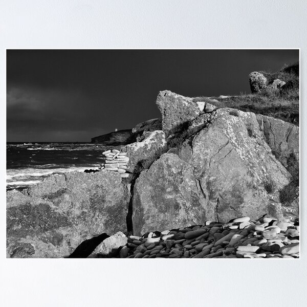 Back Light - Prieshach Cove (Black & White) Poster