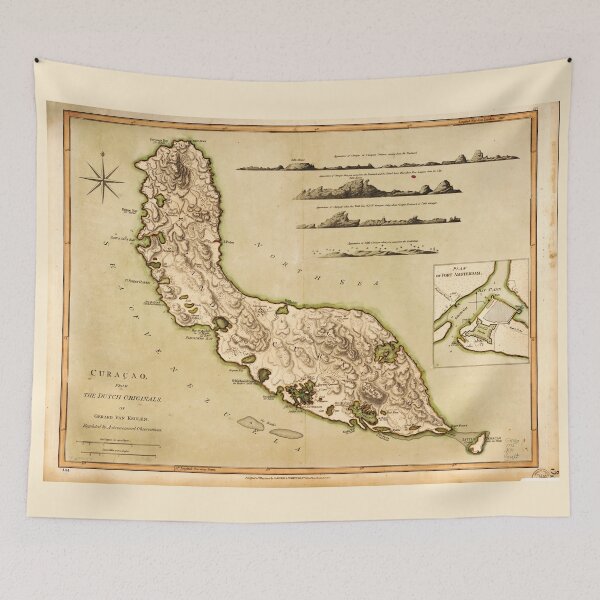 Item preview, Map of Curaçao, Lesser Antilles (1794) designed and sold by allhistory.