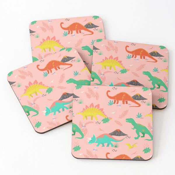 Item preview, Dinosaurios jurásicos en rosa designed and sold by latheandquill.