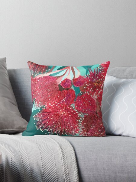 Item preview, Embroidery Burgundy Red Gum Flowers by Leah Gay designed and sold by leahgay.