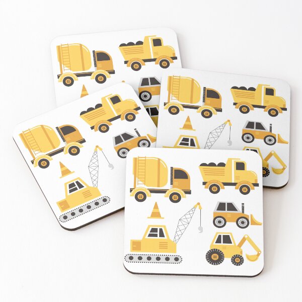 Item preview, Construction Trucks on Gray designed and sold by latheandquill.