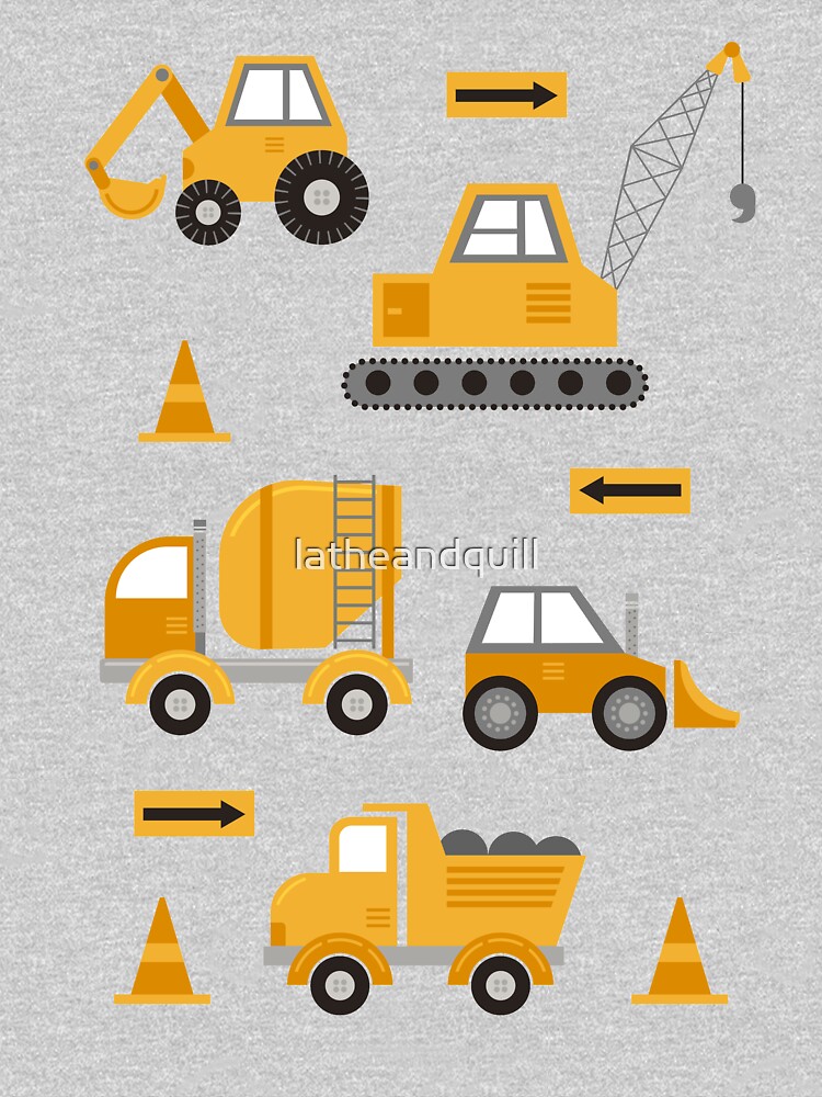 Thumbnail 5 of 5, Toddler Pullover Hoodie, Construction Trucks  designed and sold by latheandquill.