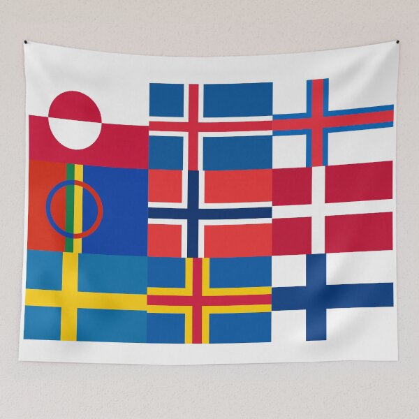 Item preview, Nordic Flags Geo East to West designed and sold by ArcticAussie.