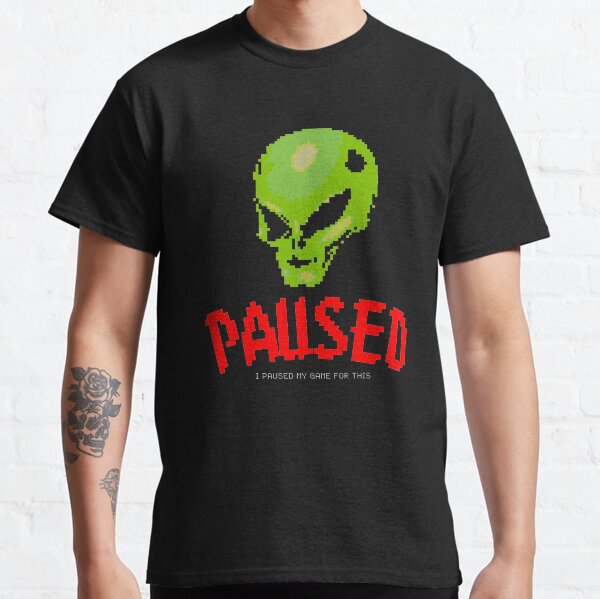 Item preview, I Paused my Game for This - 8-bit Retro Alien Videogame designed and sold by 2XL-Design.