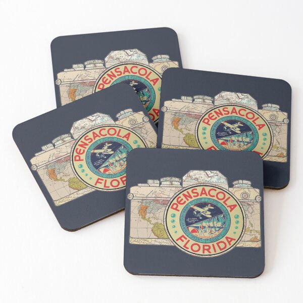Item preview, Map Camera with Pensacola Florida Vintage Travel Decal image in the Lens designed and sold by Drewaw.
