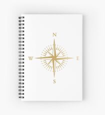 Gold compass travel journal Spiral Notebook