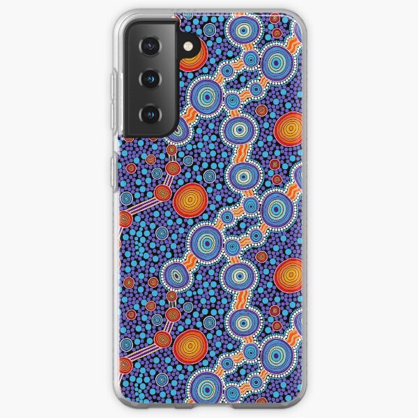 Authentic Aboriginal Art - The Journey Blue Samsung Galaxy Soft Case