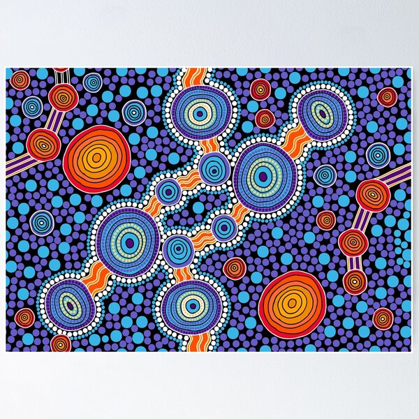 Item preview, Authentic Aboriginal Art - The Journey Blue designed and sold by HogarthArts.