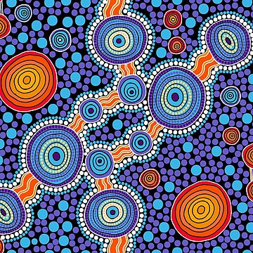 Artwork thumbnail, Authentic Aboriginal Art - The Journey Blue by HogarthArts