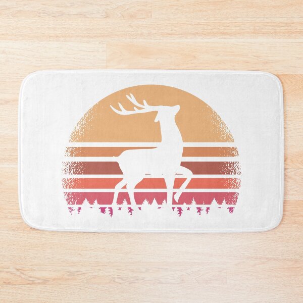 Item preview, Retro Vintage Deer Sunset Silhouette Forest NC designed and sold by Cute and Funny Animal Art Designs.