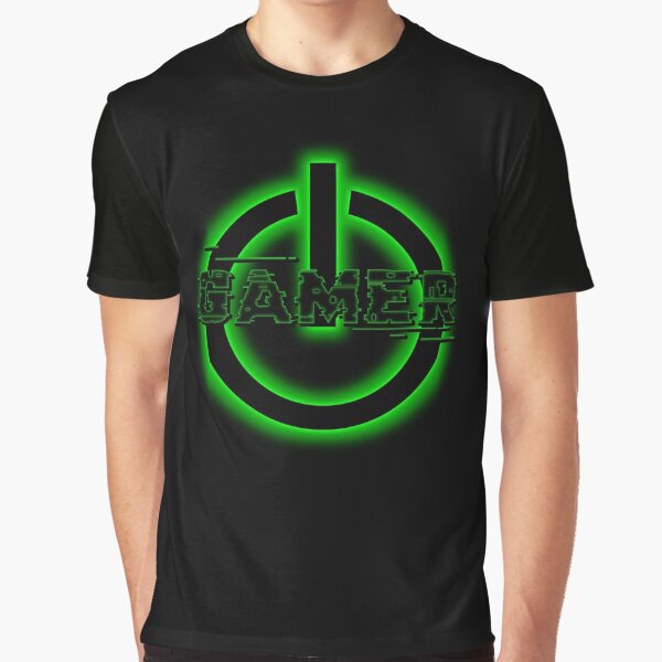 Gamer Start in Green Graphic T-Shirt