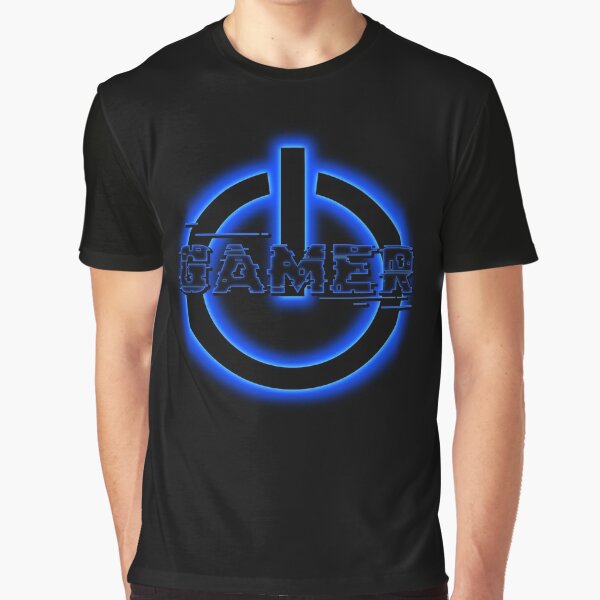 Gamer Start in Blue Graphic T-Shirt