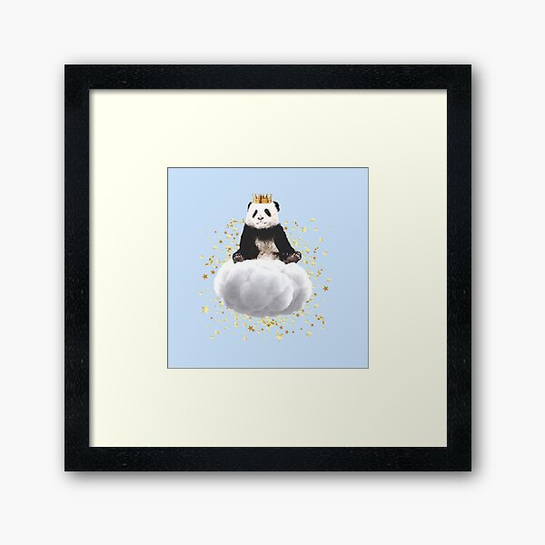 Panda cloud with the stars Framed Art Print