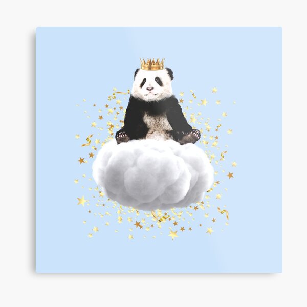 Panda cloud with the stars Metal Print