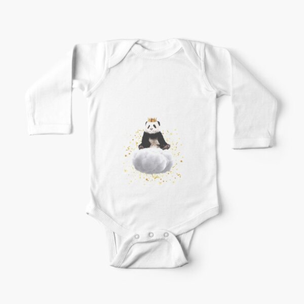 Panda cloud with the stars Long Sleeve Baby One-Piece