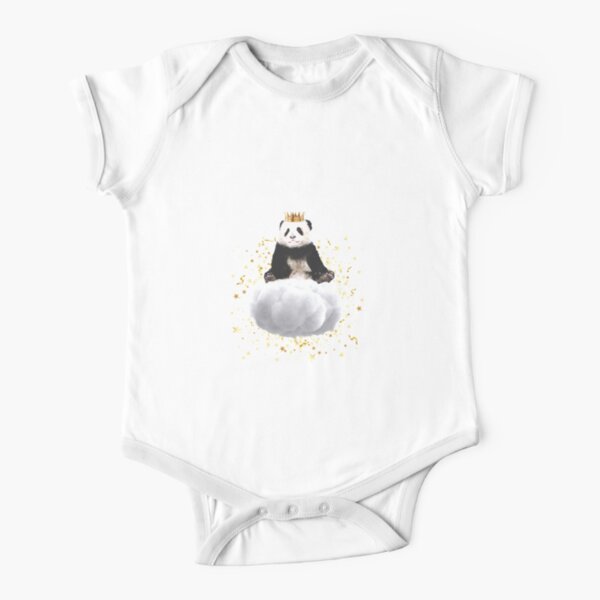 Panda cloud with the stars Short Sleeve Baby One-Piece