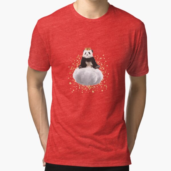 Panda cloud with the stars Tri-blend T-Shirt