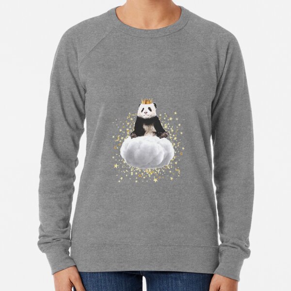 Panda cloud with the stars Lightweight Sweatshirt