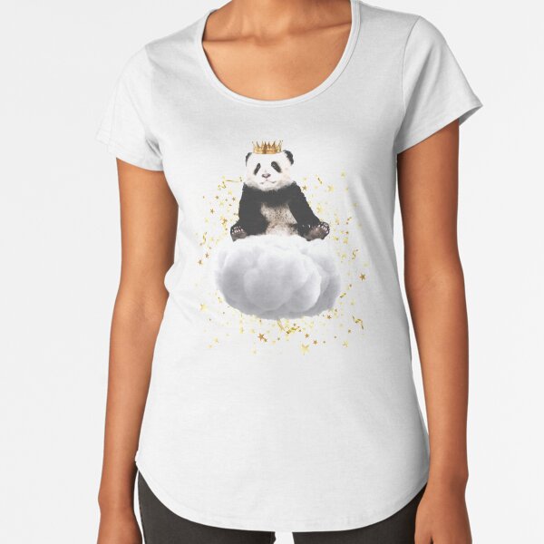 Panda cloud with the stars Premium Scoop T-Shirt