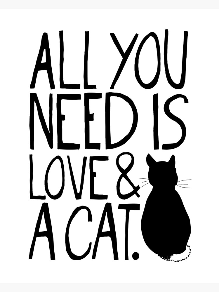 "All You Need Is Love and A Cat" Poster by Redbubble