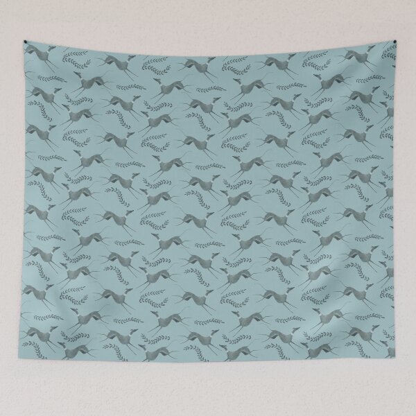 Item preview, Greyhounds in turquise designed and sold by lobitos.