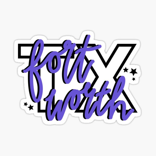 Fort Worth, Texas with Stars Sticker