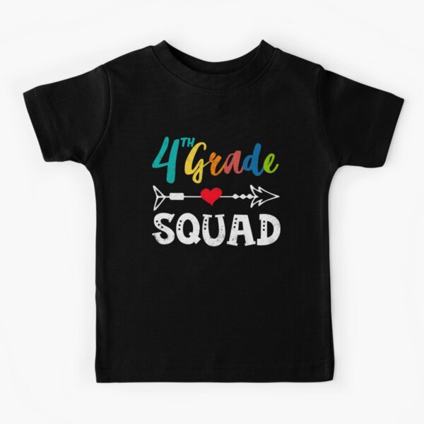 Shirts by Sarah Kids Cute Fourth Grade T Shirt Typography Cool Tee Boy's Girl's 4th Grade Back to School Tshirt 4th Grade Shirts Charcoal / 4T