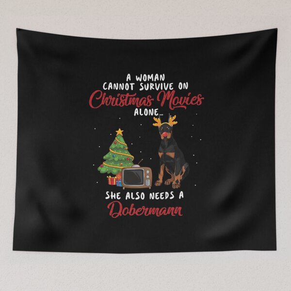 Item preview, Women Dobermann and Christmas Movie Funny Gift designed and sold by TeeDoozy.