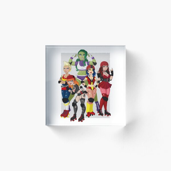 The Avenging Derby Girls Acrylic Block