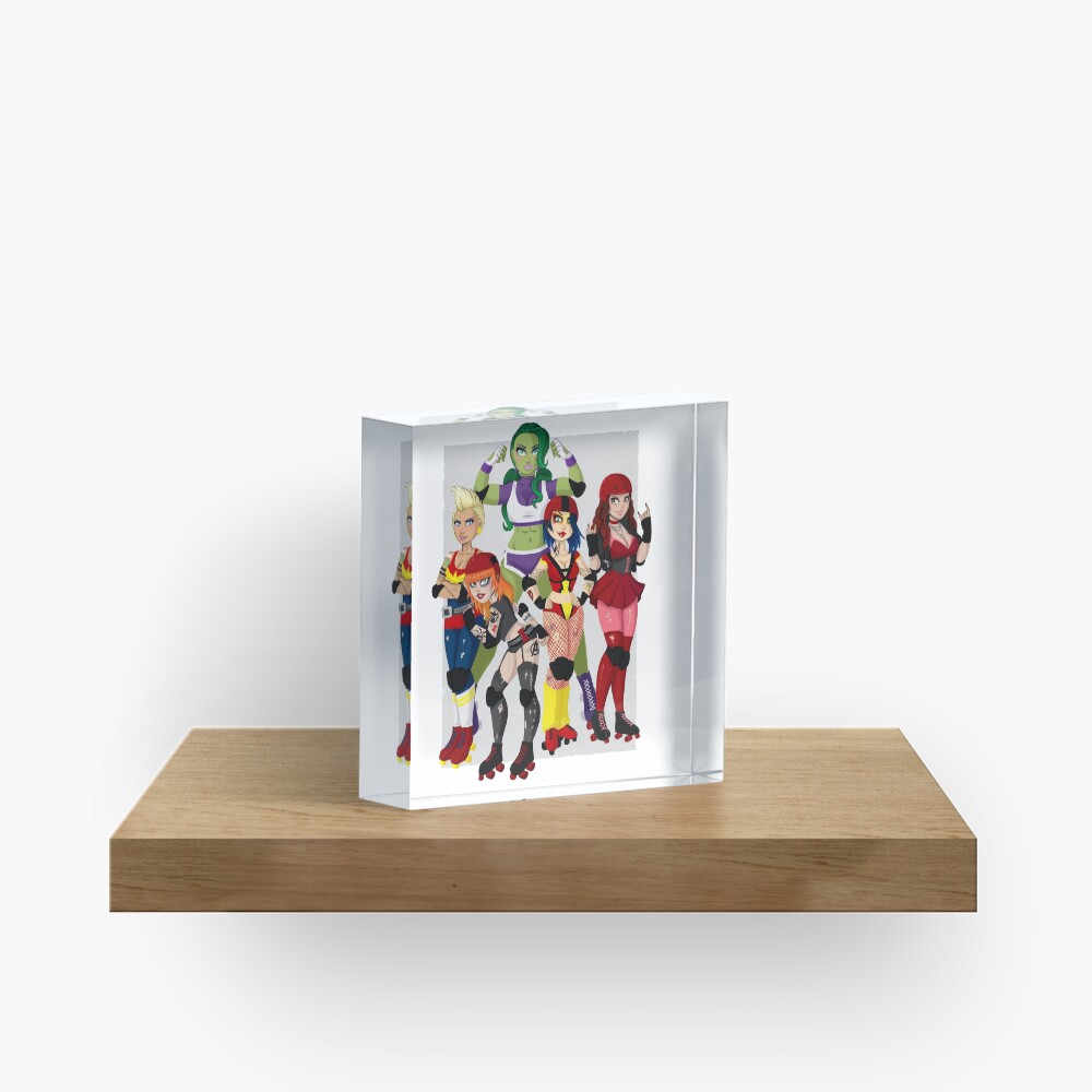 The Avenging Derby Girls Acrylic Block