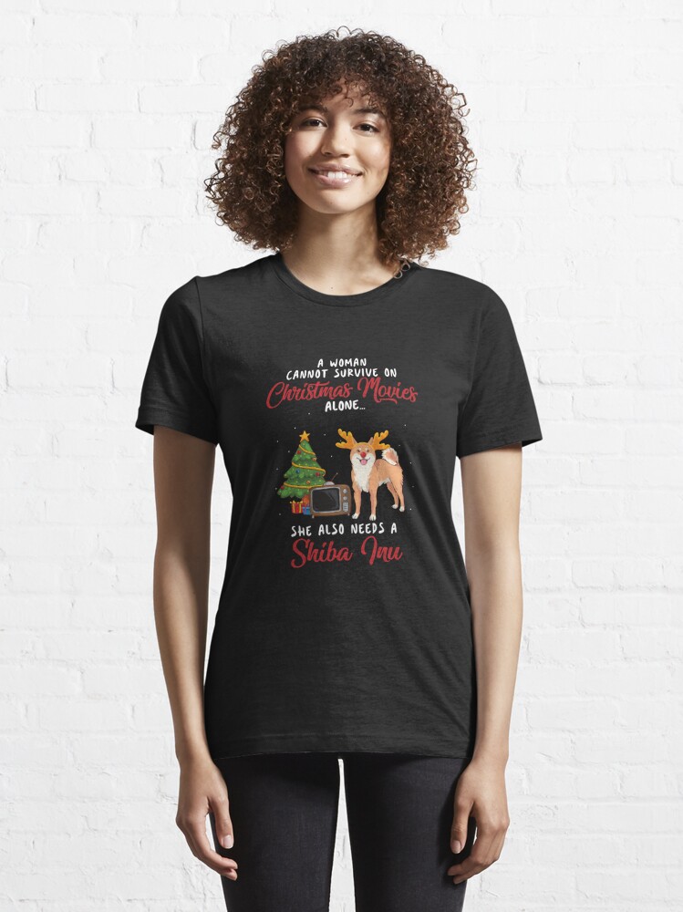 Discover Women, Shiba Inu and Christmas Movie Funny Gift  T-Shirt