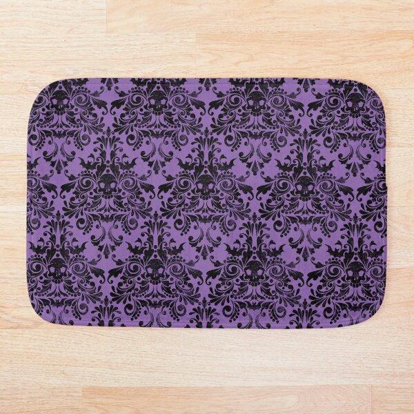Skull Damask Pattern Bath Mat