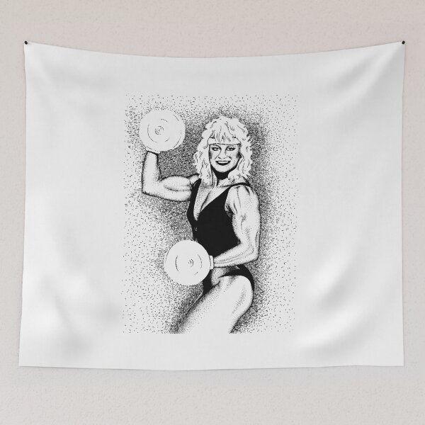 Item preview, Vintage 80s female weight lifter designed and sold by WeMadeOurWorld.