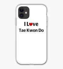 Vinilo o funda para iPhone I Love Tae Kwon Do