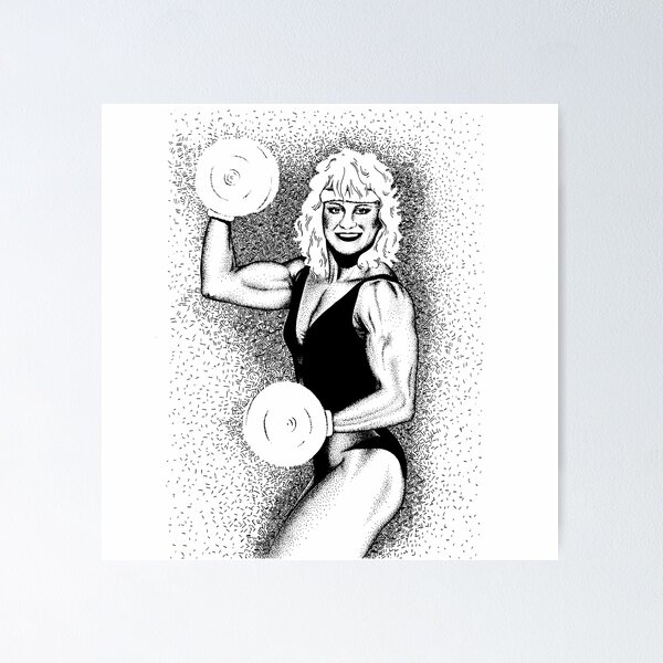 Item preview, Vintage 80s female weight lifter designed and sold by WeMadeOurWorld.