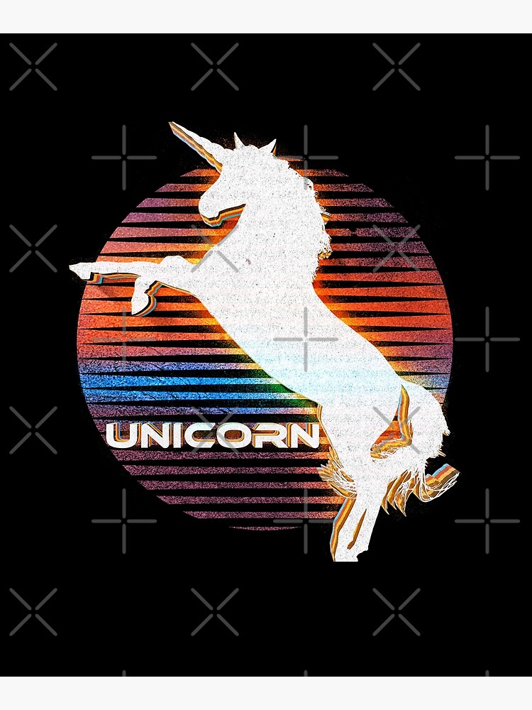 Unicorn Black Grey White Retro Galaxy Unicorn Graphic Logo by thespottydogg