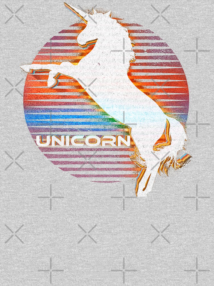 Unicorn Black Grey White Retro Galaxy Unicorn Graphic Logo by thespottydogg