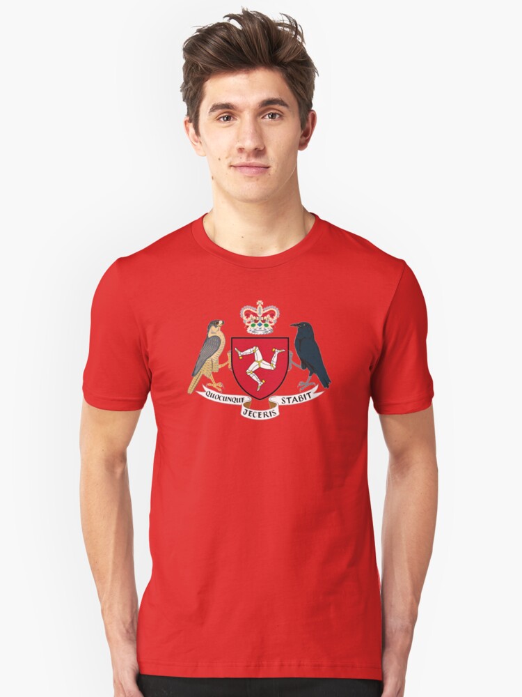 Alternate view of Isle Of Man Flag 3 Legs Of Man Manx Coat Of Arms Celtic Triskelion Slim Fit T-Shirt