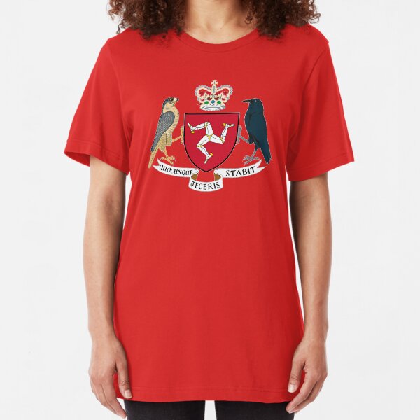 Isle Of Man Flag 3 Legs Of Man Manx Coat Of Arms Celtic Triskelion Slim Fit T-Shirt