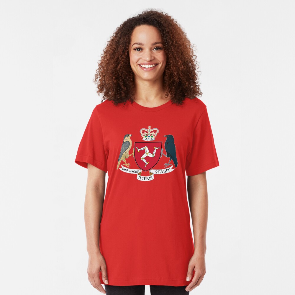 Isle Of Man Flag 3 Legs Of Man Manx Coat Of Arms Celtic Triskelion Slim Fit T-Shirt